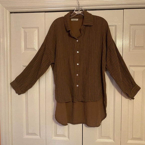 Made in Italy brown/black hi/lo tunic. - Picture 1 of 4